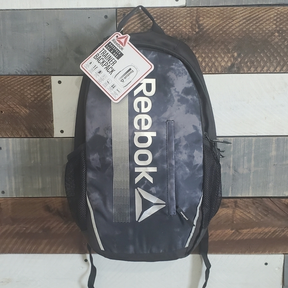 Reebok Trainer Black Gray Silver Tie Dye Backback Unisex NWT